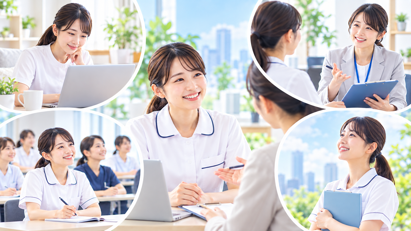 看護師資格を活かせる仕事・働く場所とは？病院以外の転職先から企業・在宅・海外での働き方まで解説：看護師の転職・復職を考えたらナースセンターを活用しようの図解