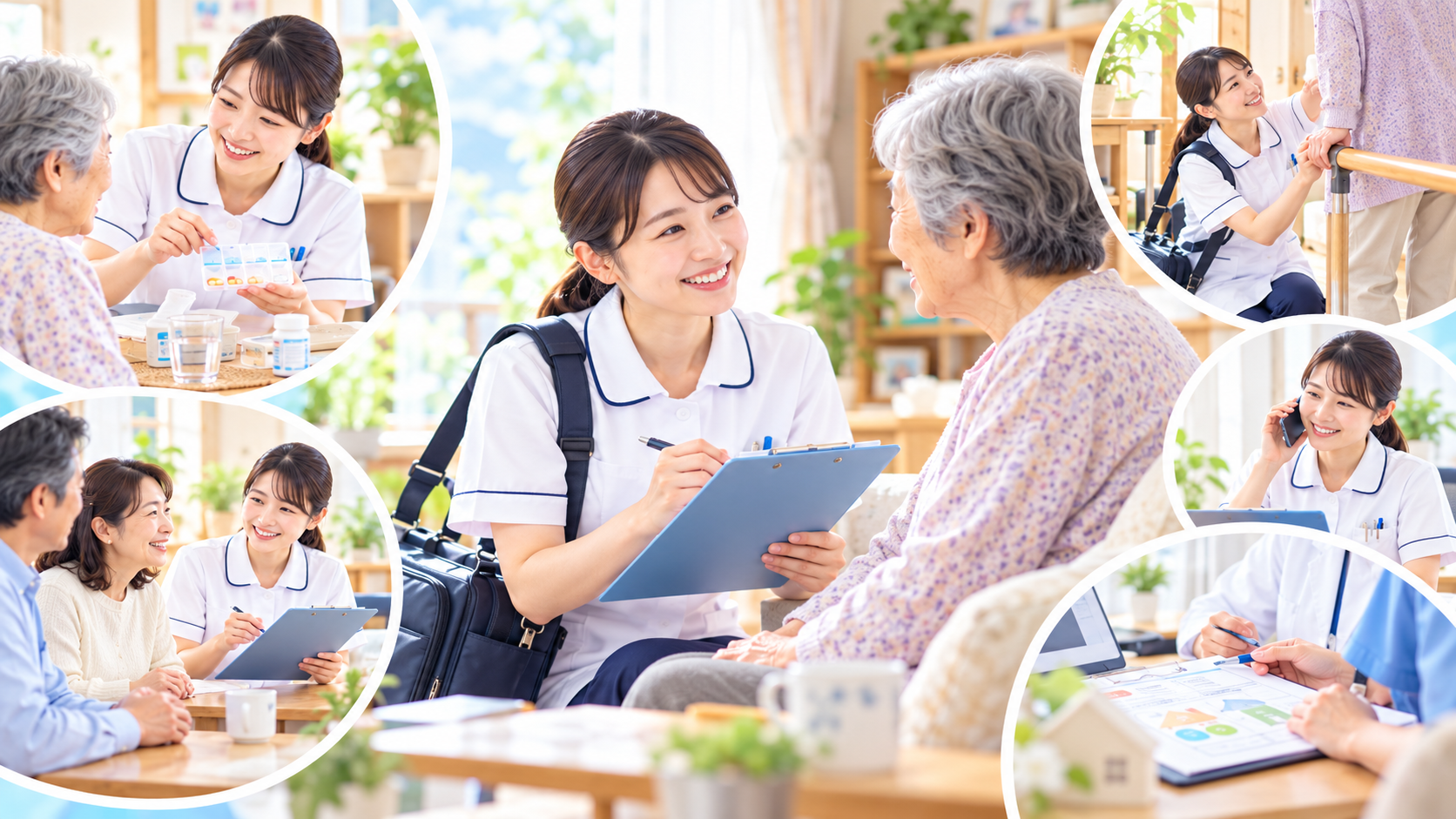 看護師資格を活かせる仕事・働く場所とは？病院以外の転職先から企業・在宅・海外での働き方まで解説：訪問看護ステーションでは利用者の自宅で看護を提供するの図解